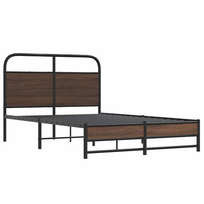 Bed Frame without Mattress 140x200 cm Brown Oak Engineered Wood
