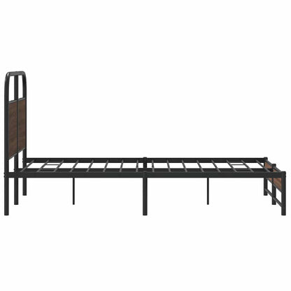 Bed Frame without Mattress 140x200 cm Brown Oak Engineered Wood