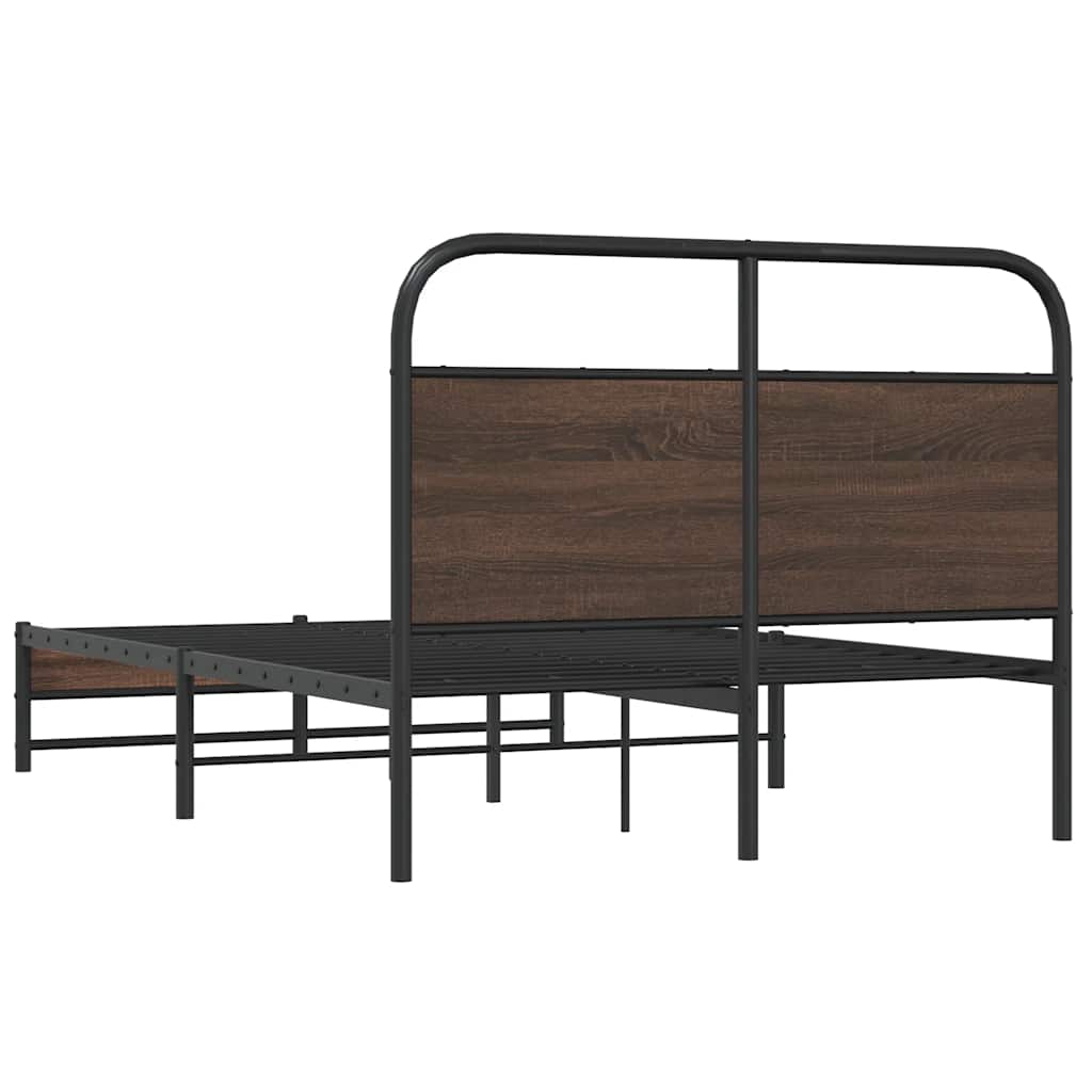 Bed Frame without Mattress 140x200 cm Brown Oak Engineered Wood