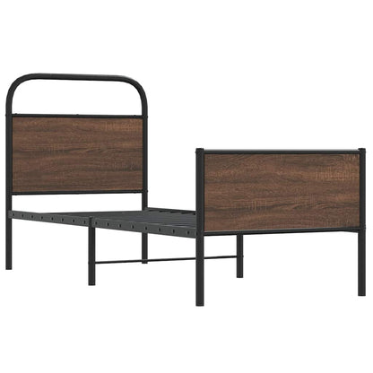 Bed Frame without Mattress 80x200 cm Brown Oak Engineered Wood
