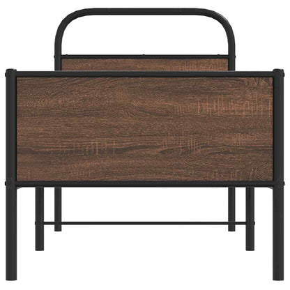 Bed Frame without Mattress 80x200 cm Brown Oak Engineered Wood