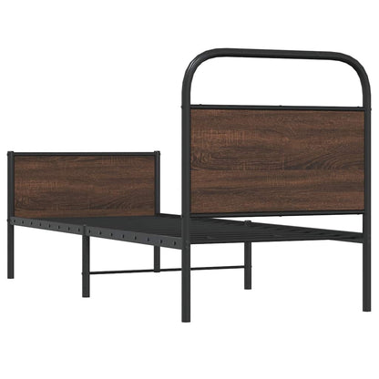 Bed Frame without Mattress 80x200 cm Brown Oak Engineered Wood