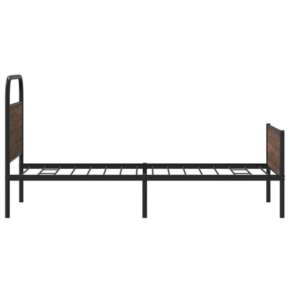 Bed Frame without Mattress 100x190 cm Brown Oak Engineered Wood
