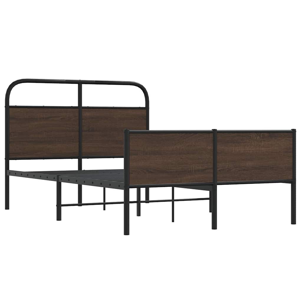 Bed Frame without Mattress 120x200 cm Brown Oak Engineered Wood