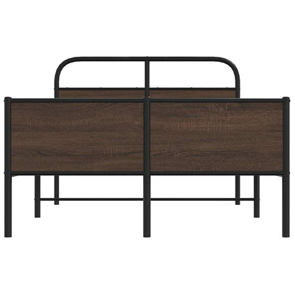 Bed Frame without Mattress 120x200 cm Brown Oak Engineered Wood