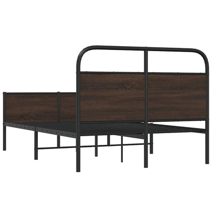 Bed Frame without Mattress 120x200 cm Brown Oak Engineered Wood