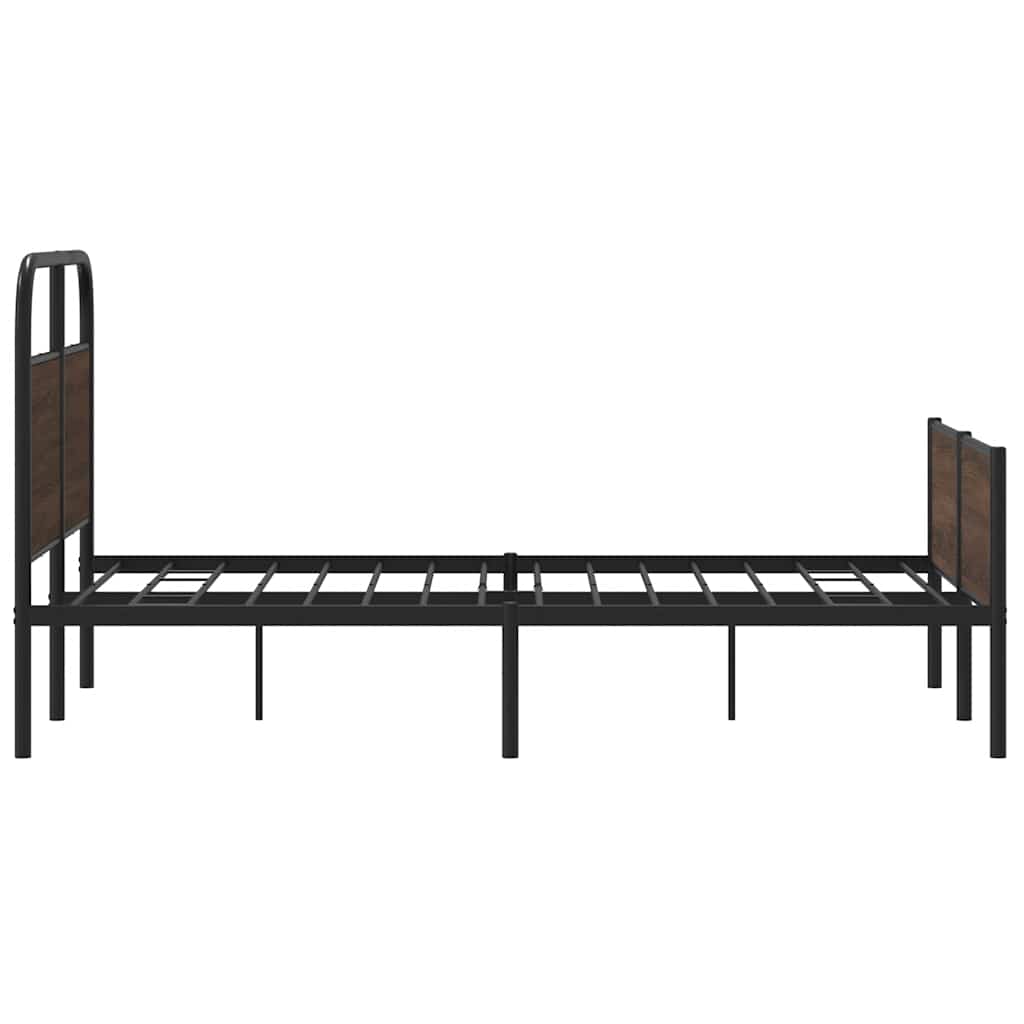 Bed Frame without Mattress 140x190 cm Brown Oak Engineered Wood