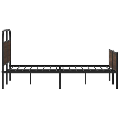 Bed Frame without Mattress 140x190 cm Brown Oak Engineered Wood