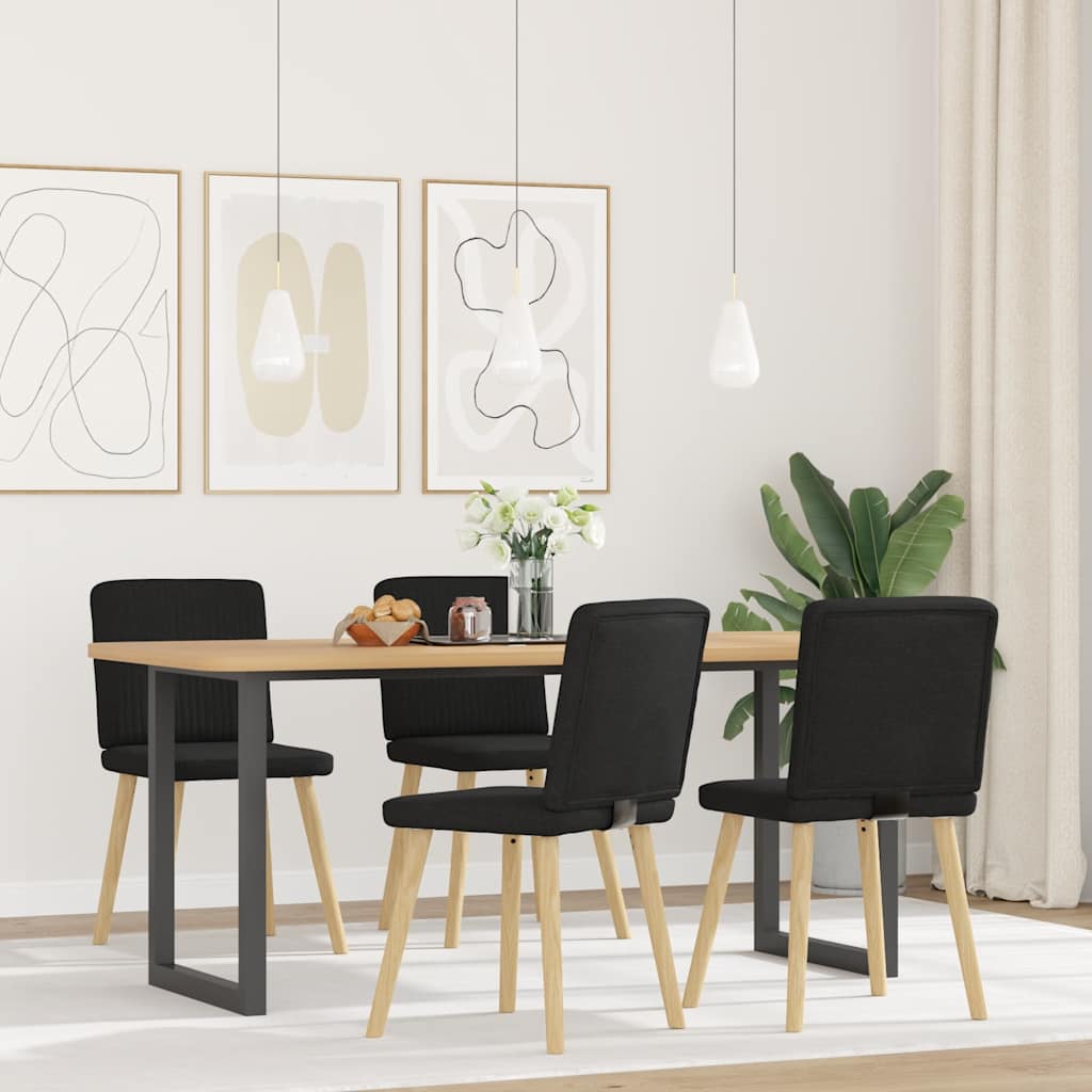 Dining Chairs 4 pcs Black Fabric