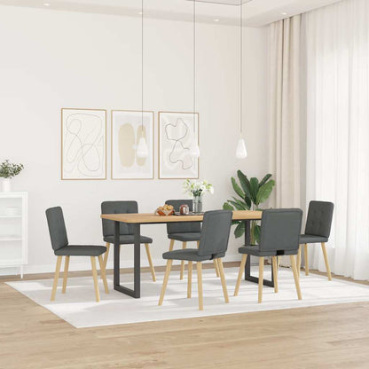 Dining Chairs 6 pcs Dark Gray Fabric