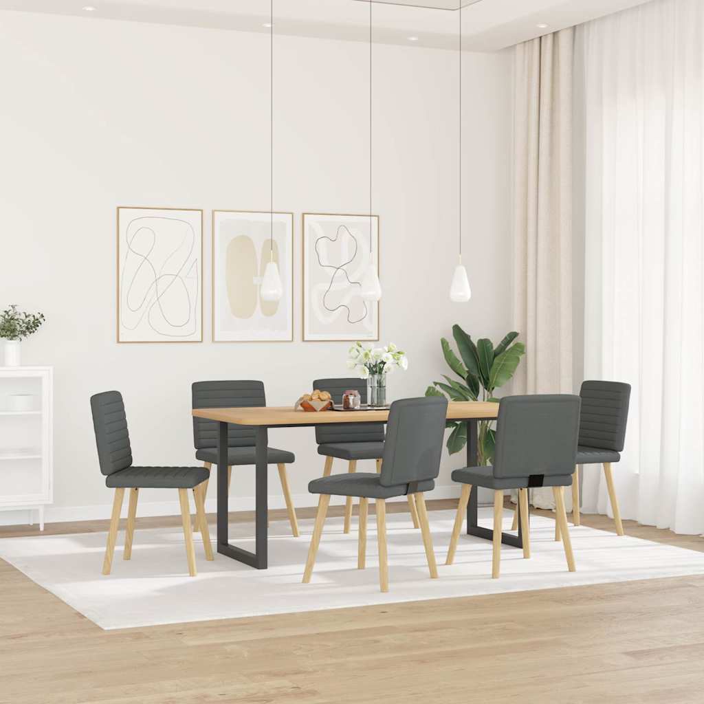 Dining Chairs 6 pcs Dark Gray Fabric