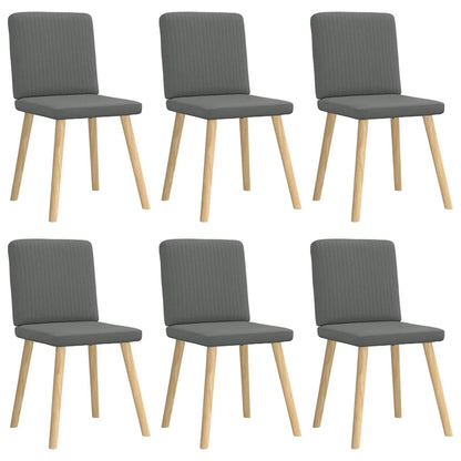 Dining Chairs 6 pcs Dark Gray Fabric