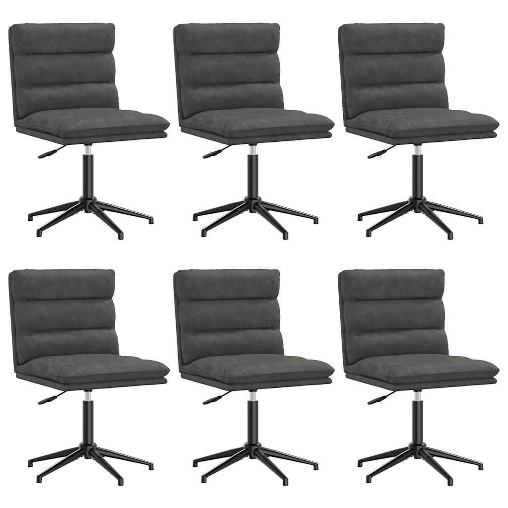 Dining Chairs 6 pcs Black Faux Leather