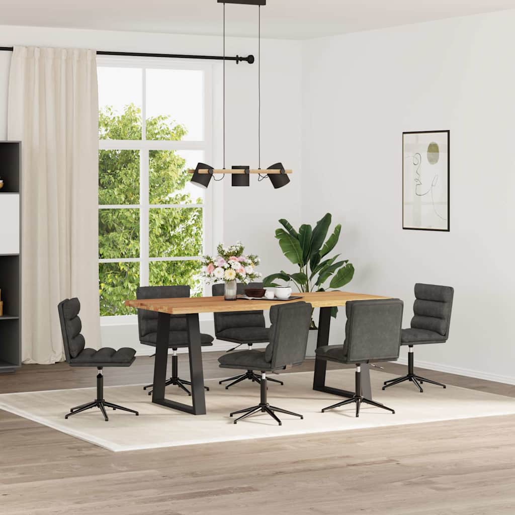 Dining Chairs 6 pcs Black Faux Leather