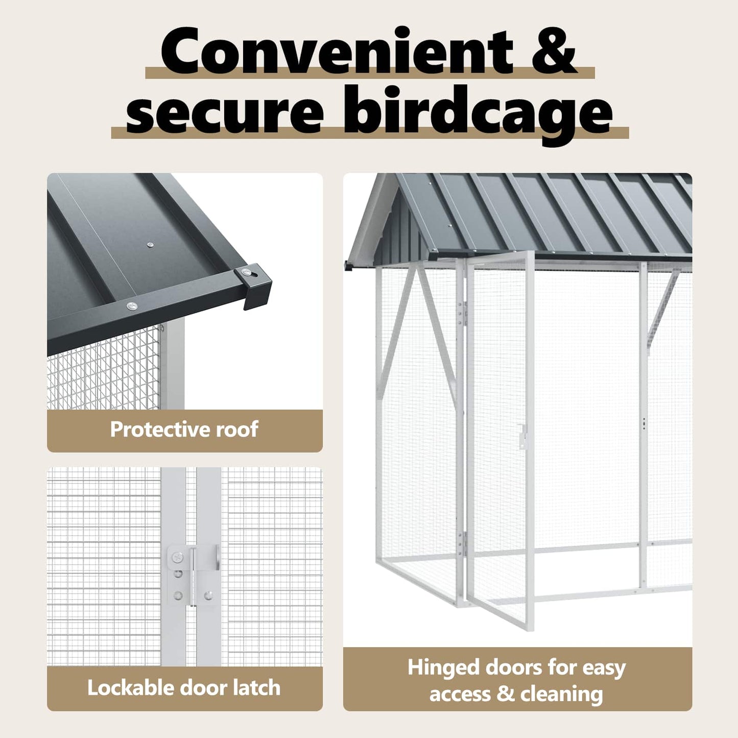 Bird Cage Anthracite 227 x 112 x 141 cm Galvanised Steel