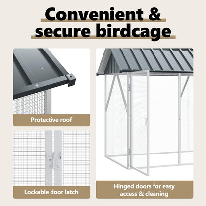 Bird Cage Anthracite 227 x 112 x 141 cm Galvanised Steel