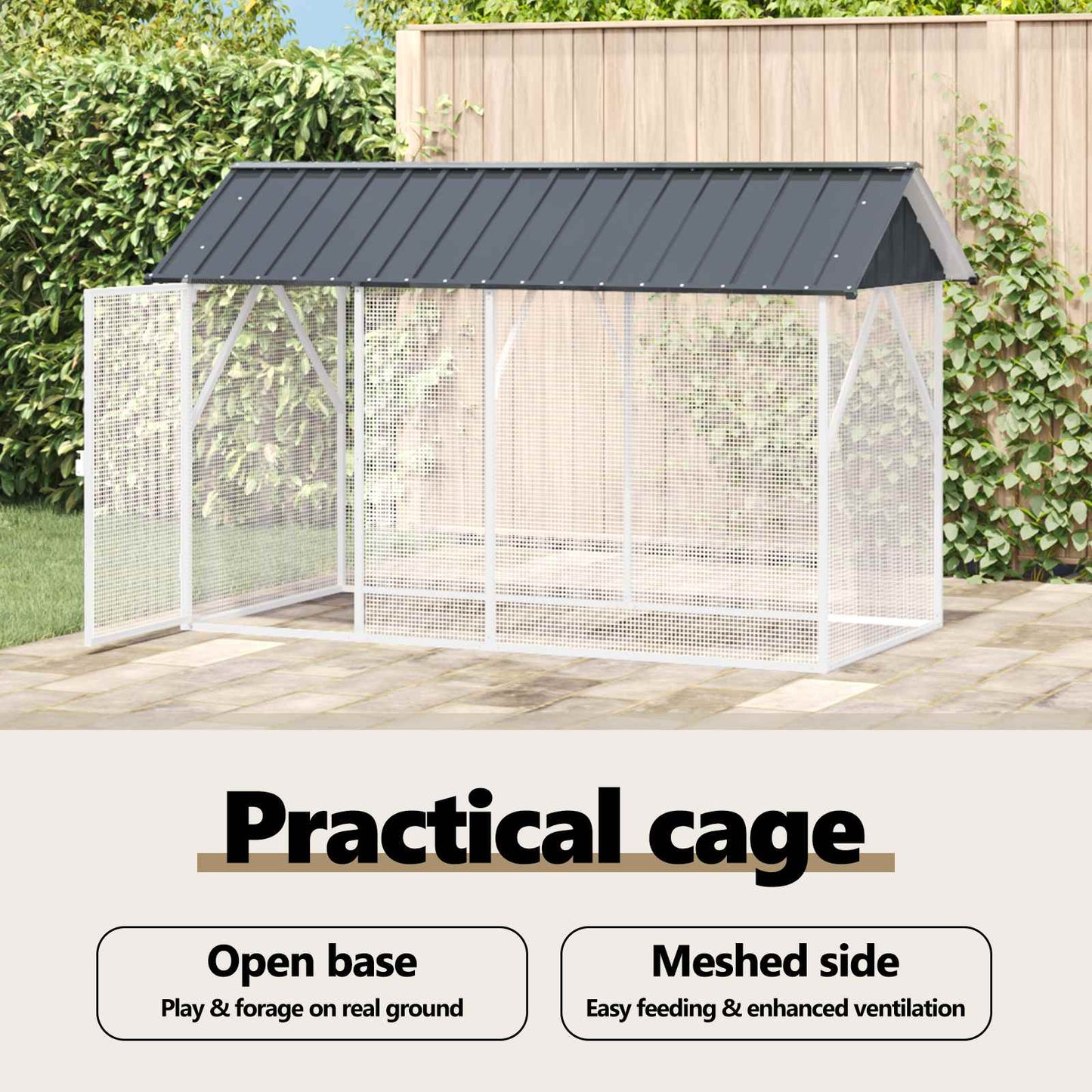Bird Cage Anthracite 227 x 112 x 141 cm Galvanised Steel