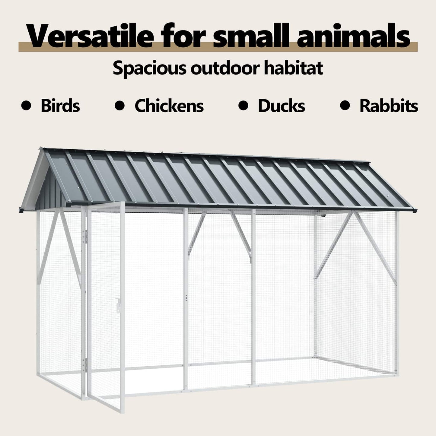 Bird Cage Anthracite 227 x 112 x 141 cm Galvanised Steel