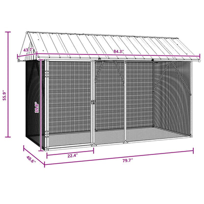 Bird Cage Anthracite 227 x 112 x 141 cm Galvanised Steel