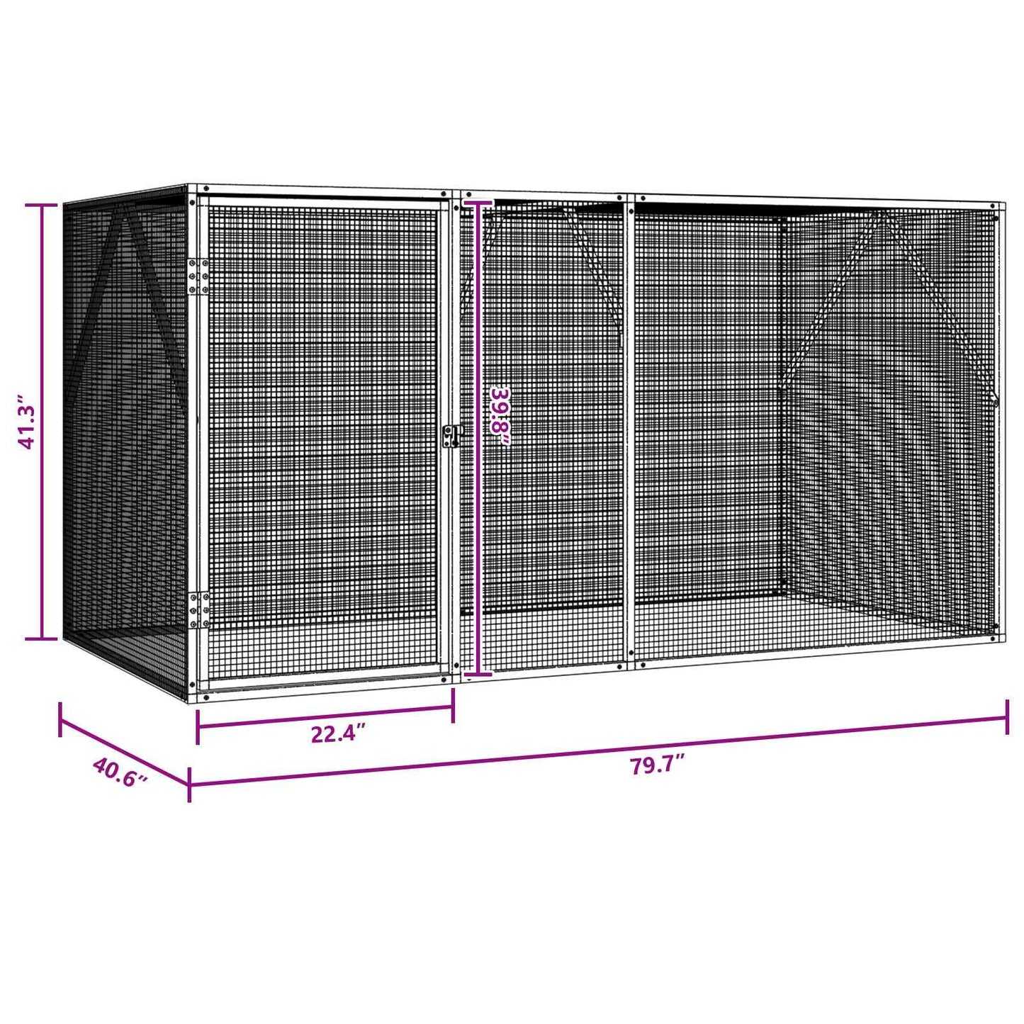 Bird Cage Anthracite 208 x 102 x 108 cm Galvanised Steel
