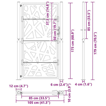 Garden Gate 100x175 cm Weathering Steel Light Design