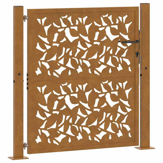 Garden Gate 100x100 cm Weathering Steel Leaf Design