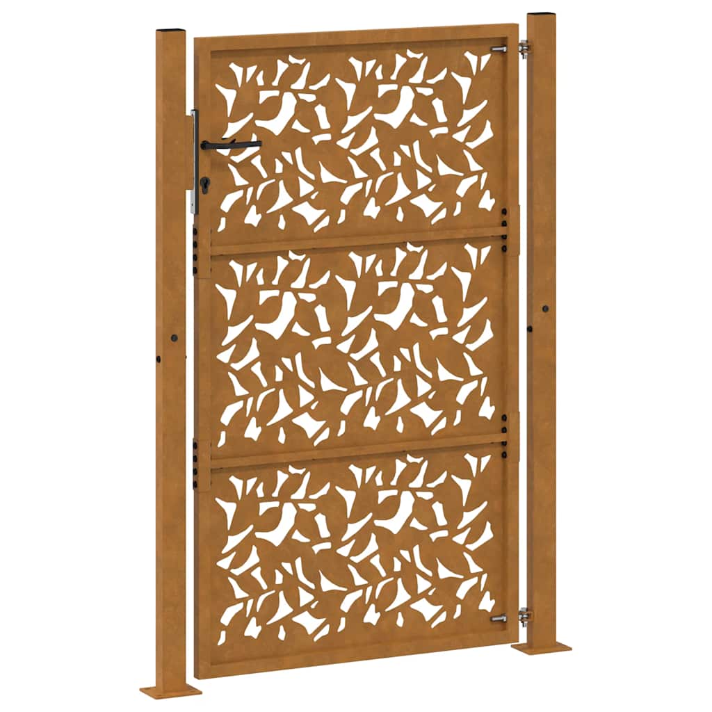 Garden Gate 100x125 cm Weathering Steel Leaf Design