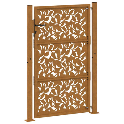Garden Gate 100x125 cm Weathering Steel Leaf Design