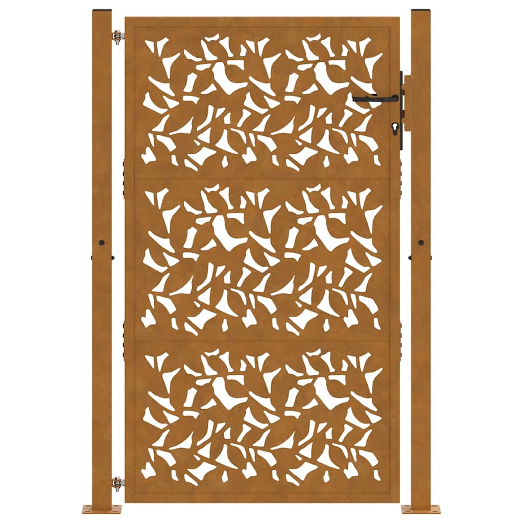 Garden Gate 100x150 cm Weathering Steel Leaf Design