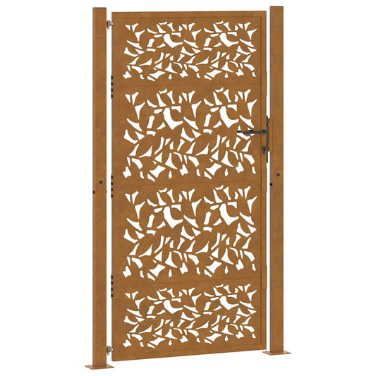 Garden Gate 100x175 cm Weathering Steel Leaf Design