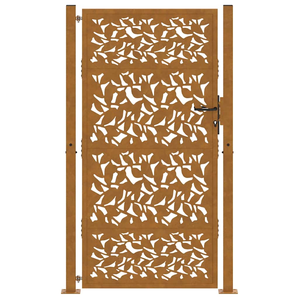 Garden Gate 100x175 cm Weathering Steel Leaf Design