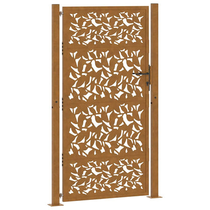 Garden Gate 100x200 cm Weathering Steel Leaf Design