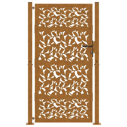 Garden Gate 100x200 cm Weathering Steel Leaf Design