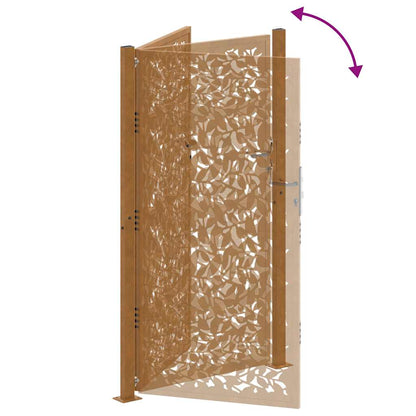 Garden Gate 100x200 cm Weathering Steel Leaf Design