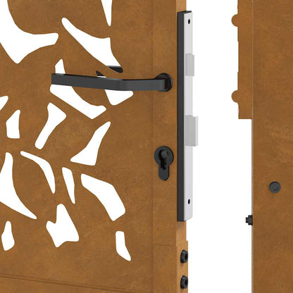 Garden Gate 100x200 cm Weathering Steel Leaf Design