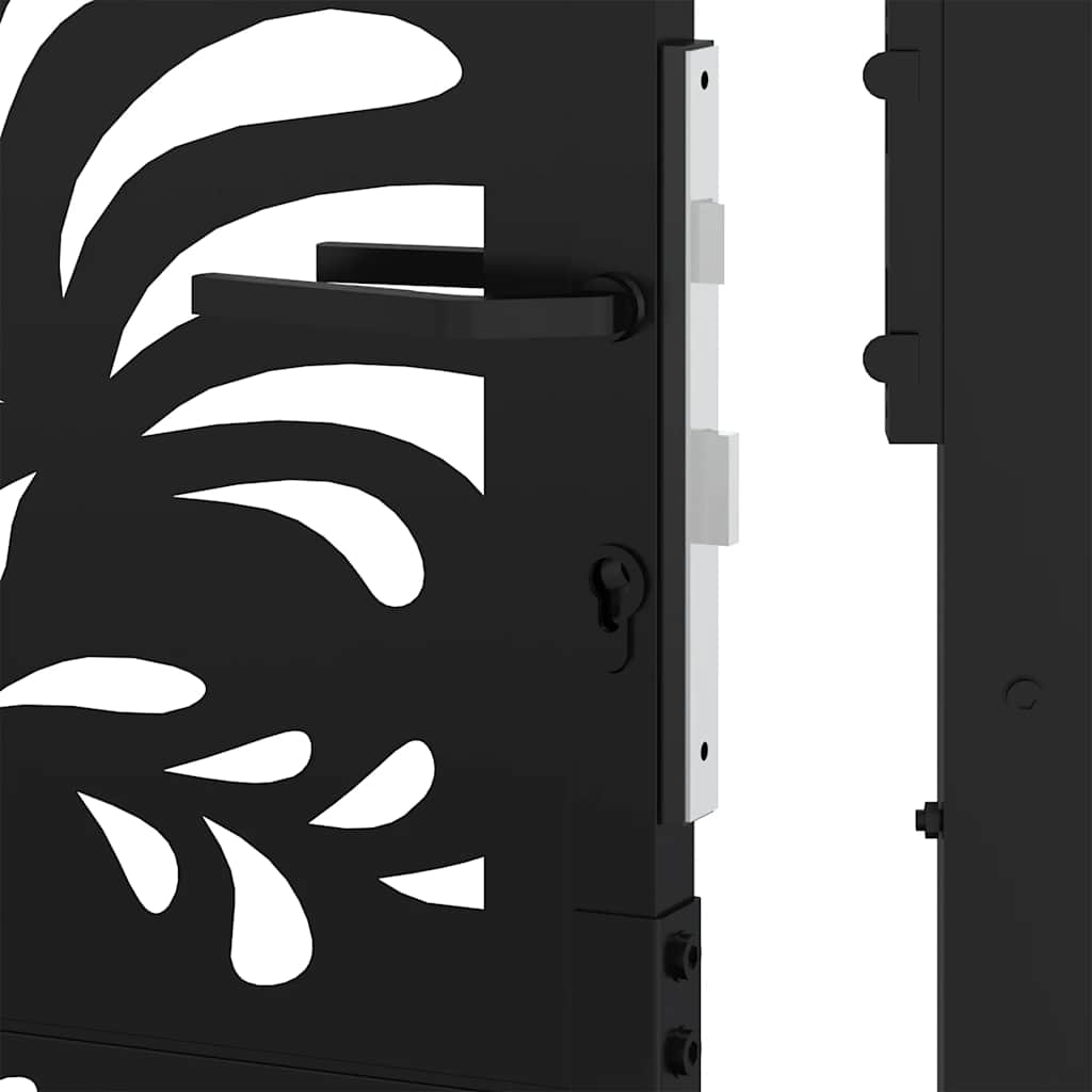 Garden Gate Black 100x100 cm Steel Wave  Design