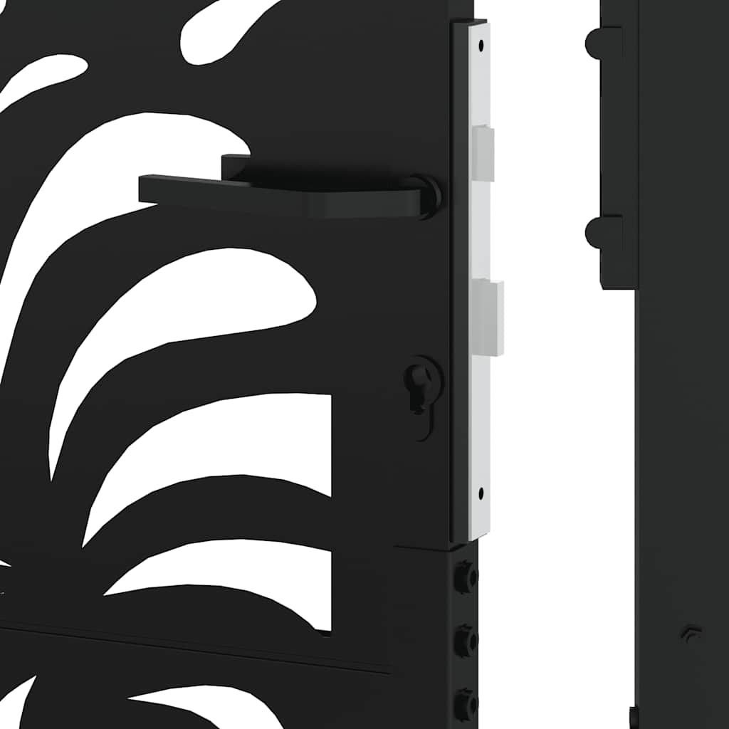 Garden Gate Black 100x125 cm Steel Wave  Design
