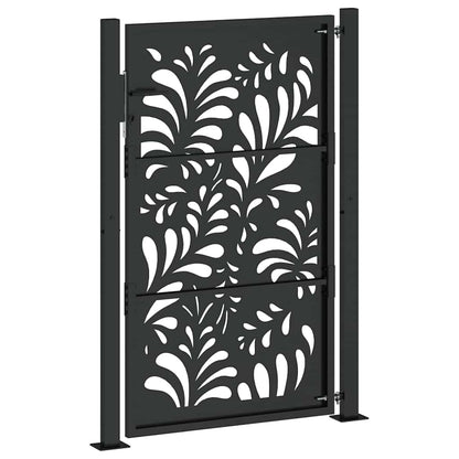 Garden Gate Black 100x150 cm Steel Wave  Design