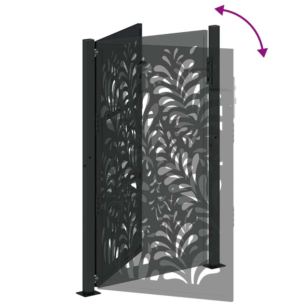 Garden Gate Black 100x150 cm Steel Wave  Design