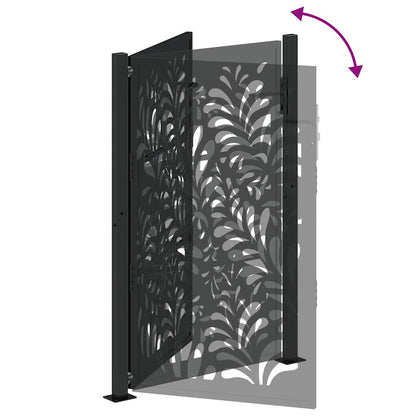 Garden Gate Black 100x150 cm Steel Wave  Design