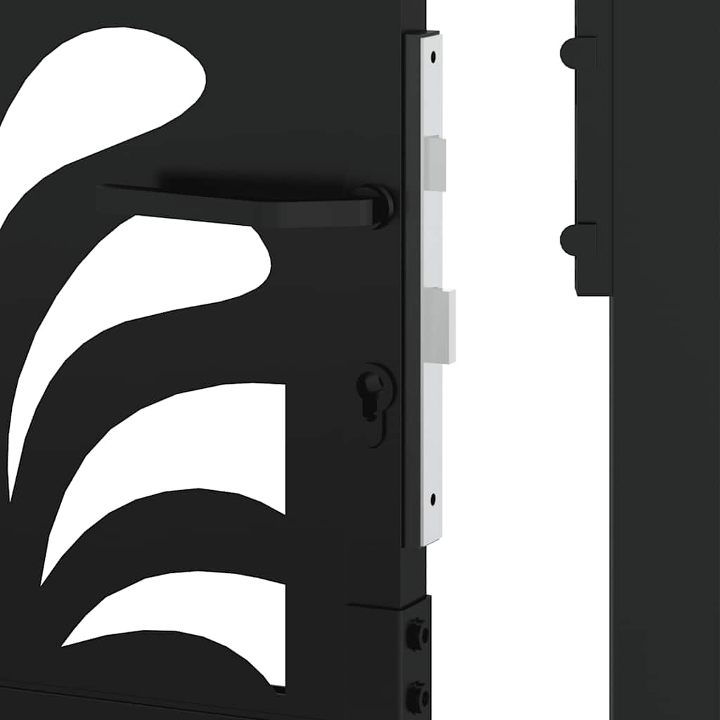 Garden Gate Black 100x150 cm Steel Wave  Design