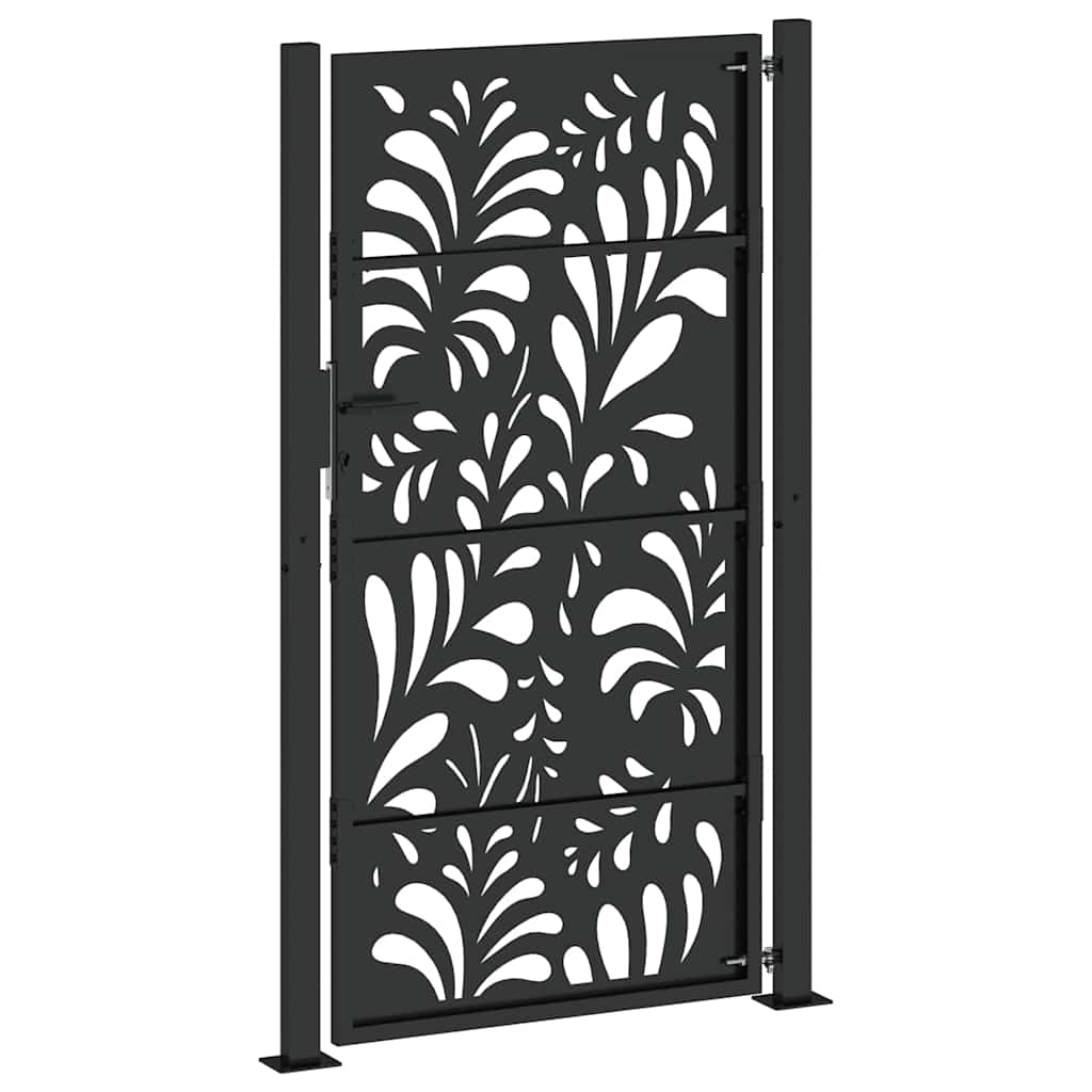 Garden Gate Black 100x175 cm Steel Wave  Design