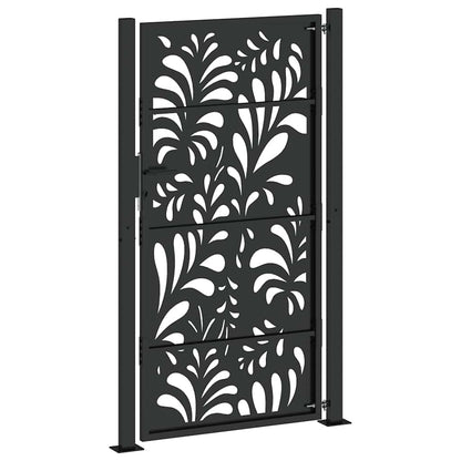 Garden Gate Black 100x175 cm Steel Wave  Design
