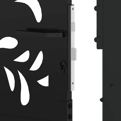 Garden Gate Black 100x200 cm Steel Wave  Design