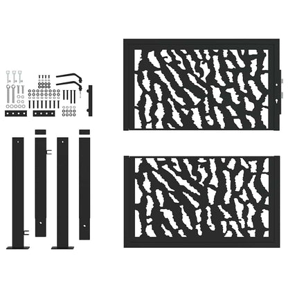 Garden Gate Black 100x100 cm Steel Trace  Design