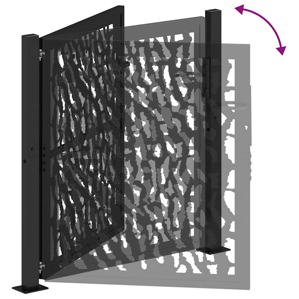 Garden Gate Black 100x100 cm Steel Trace  Design