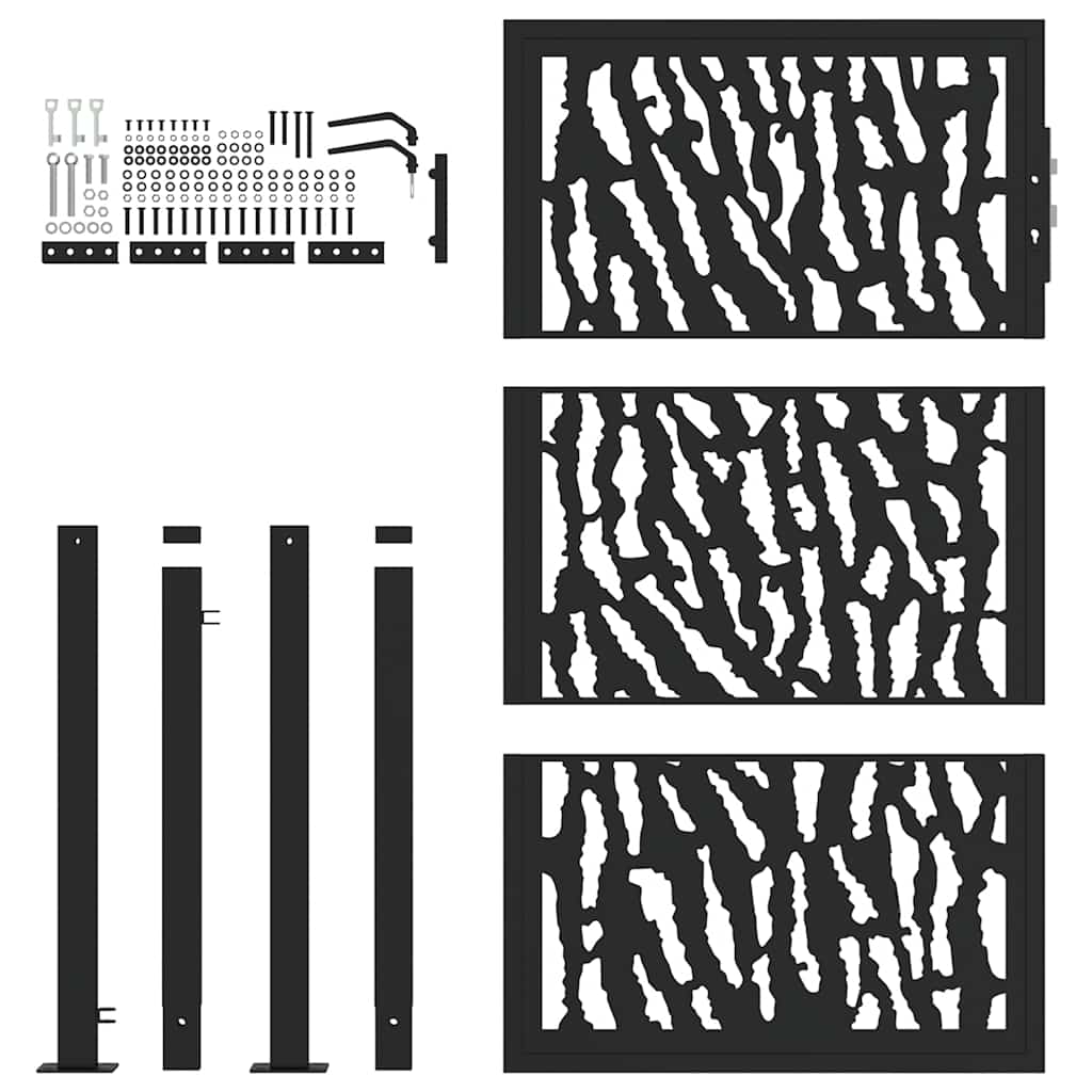 Garden Gate Black 100x150 cm Steel Trace  Design