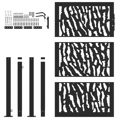 Garden Gate Black 100x150 cm Steel Trace  Design