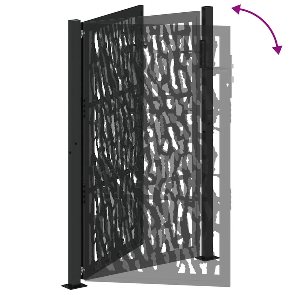 Garden Gate Black 100x150 cm Steel Trace  Design