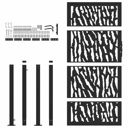 Garden Gate Black 100x175 cm Steel Trace  Design